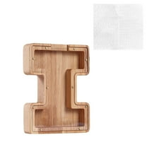 EGYMEN Personalized Wooden Name Money Box, Custom Letter Deposit Bank, Handcrafted Wooden Coin Saver, Eco-Friendly Children's Money Bank