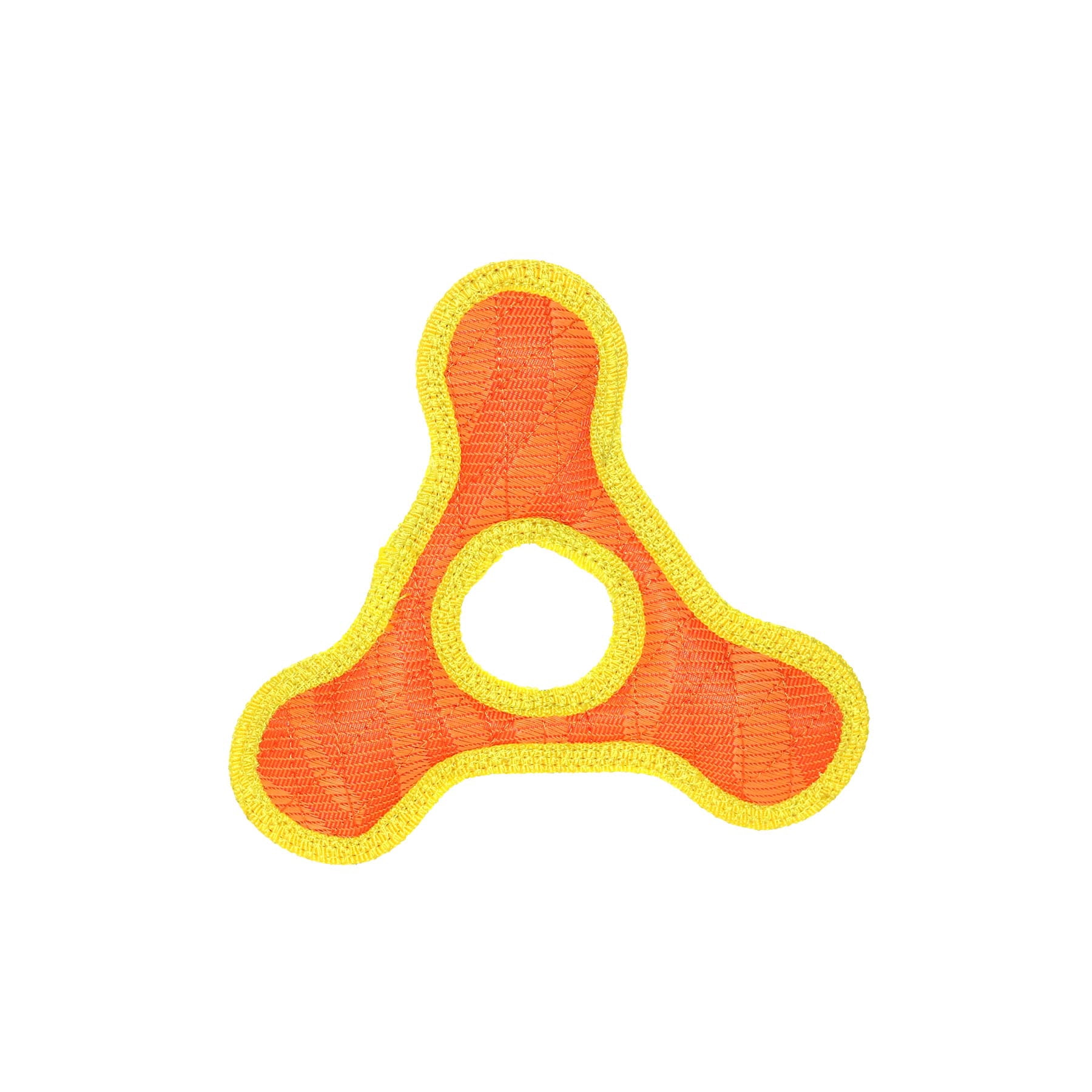 DuraForce Jr TriangleRing Tiger Orange, 2-Pack, Durable Woven Mesh Fiber Squeaky Dog Toy