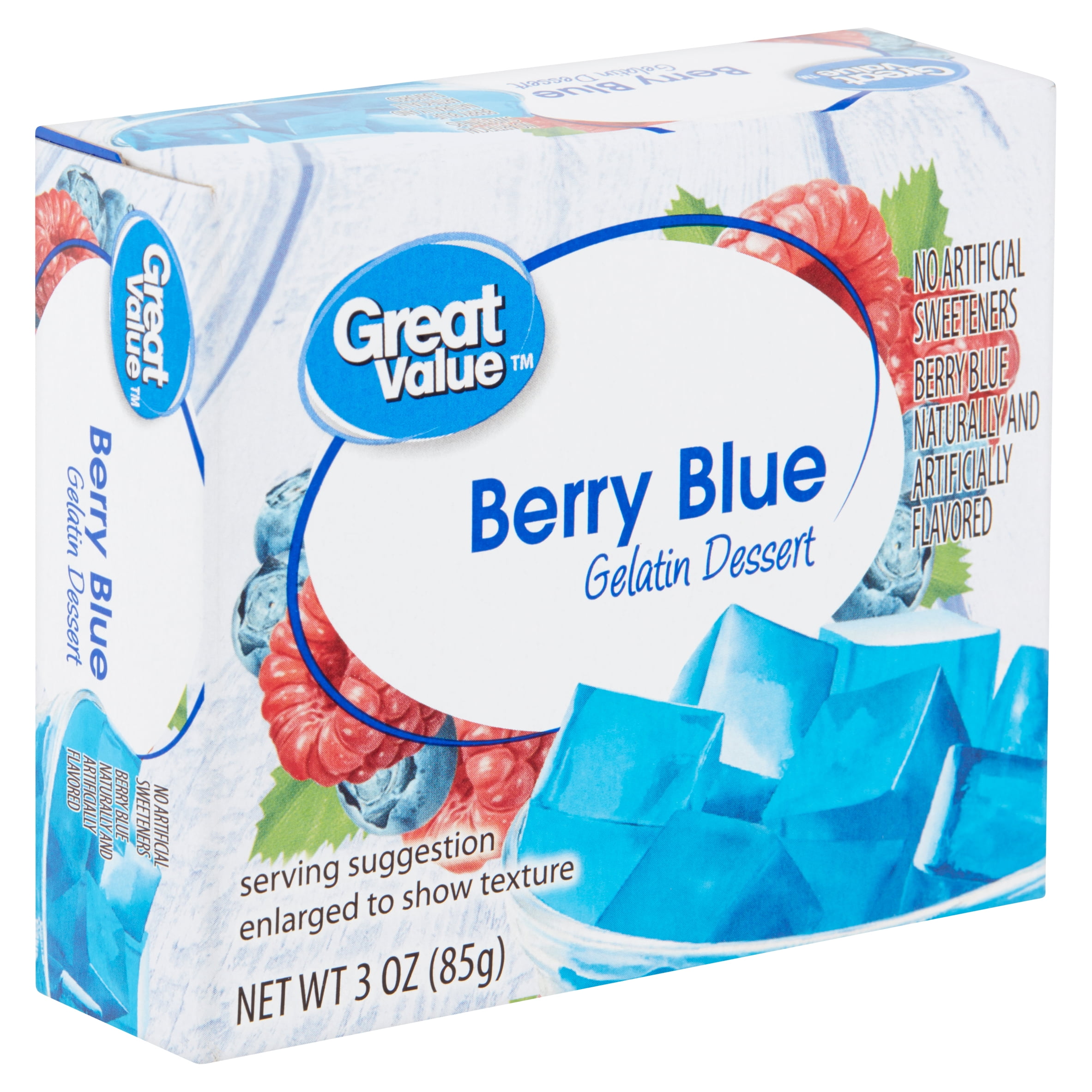 Great Value Berry Blue Gelatin Dessert, 3 oz