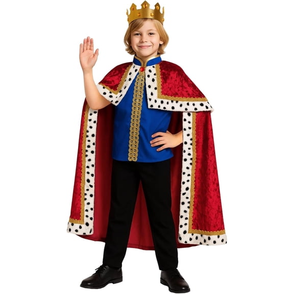 Morph Royal King Cloak Red Costume Boys Halloween Costume For Boy Red Large