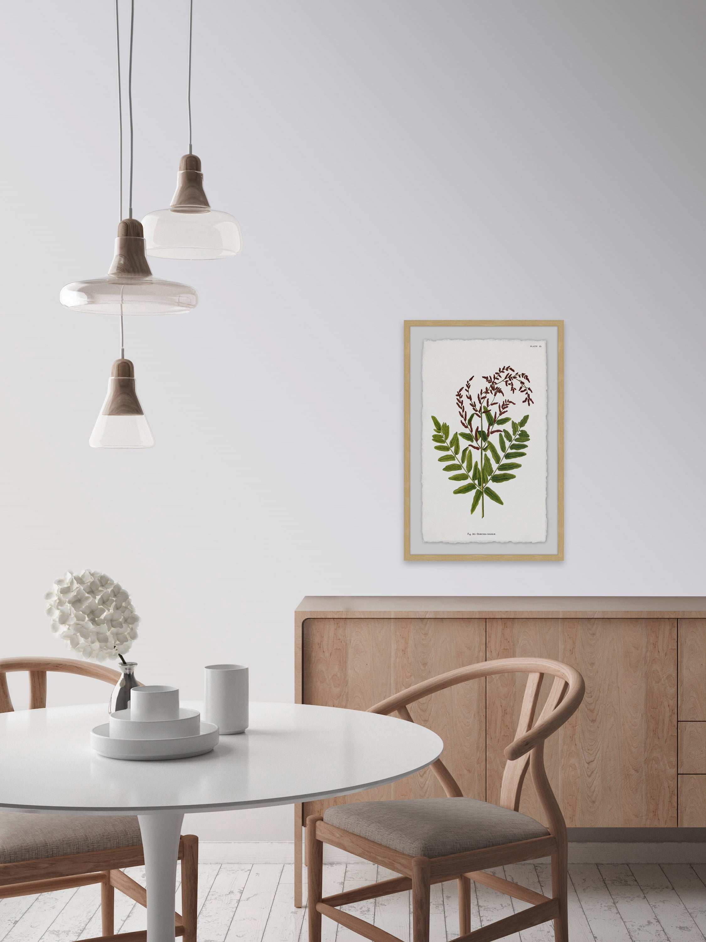 Sympathy Ferns Framed Painting Print
