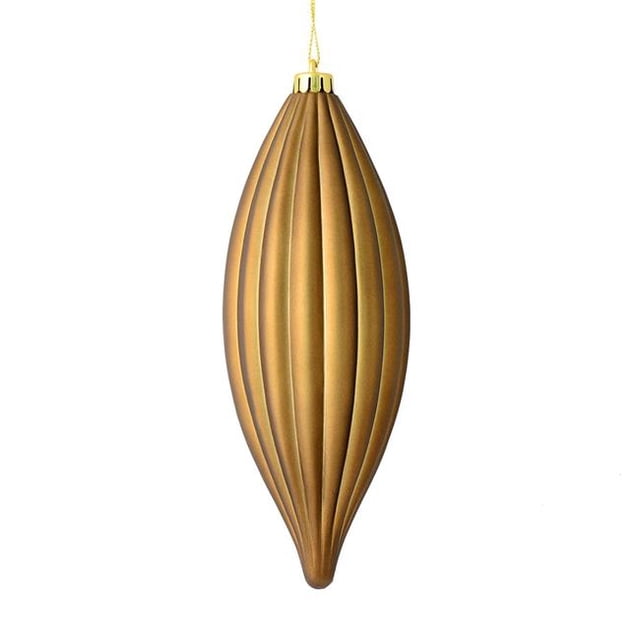 Vickerman M183276M 8 in. Mocha Matte Line Finial Ornament 4 per Bag
