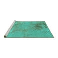 thumbnail image 2 of Ahgly Company Machine Washable Indoor Rectangle Oriental Turquoise Blue Industrial Area Rugs, 7' x 9', 2 of 4
