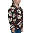 thumbnail image 3 of Picia PUG Pattern Youth Hoodie - Warm Pullover Sweatshirt with Kangaroo Pocket, Ideal for Boys and Girls-Medium, 3 of 6