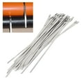 thumbnail image 1 of Stainless Steel Cable Tie Set, 100Pcs Tight Clamping Metal Cable Ties Rustproof  Proof  for Roof, 1 of 8