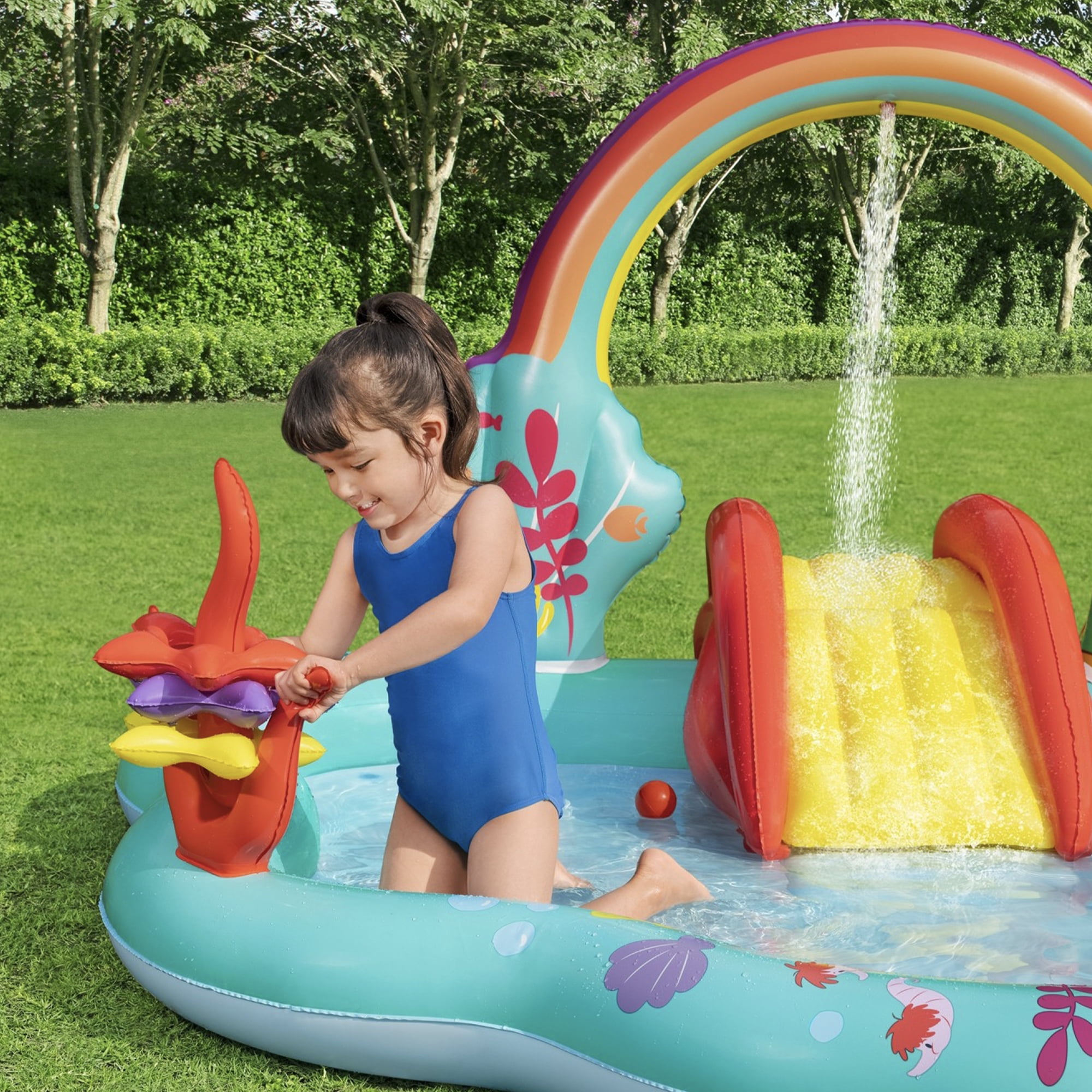 Bestway Disney Little Mermaid Inflatable Kids Water Play Center Activity Pool