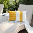 thumbnail image 3 of Outdoor Pillow Covers 18x18 Inch Set of 4 Yellow Waterproof Modern Geometry Throw Pillows Outdoor Summer Waterproof Decor for Patio Funiture Garden Polyester Cushion Covers 013J18, 3 of 6