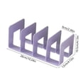 thumbnail image 3 of 4-compartment Desktop Book Holder Organizer, Sturdy Metal Book Stand, Desk Storage Rack for Books Notebooks Magazines, Neat Office Supply Organizer, 10.2*4.7*4.13in, Purple, 3 of 6