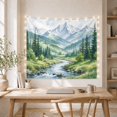 thumbnail image 5 of Mountain Lake Painting with Realistic Painterly Rushing River, Mystical Fantasy for Space Lovers, Galaxy Room Decor, Housewarming Gift, Tapestry Wall Hanging for Bedroom and Dorm, 5 of 7