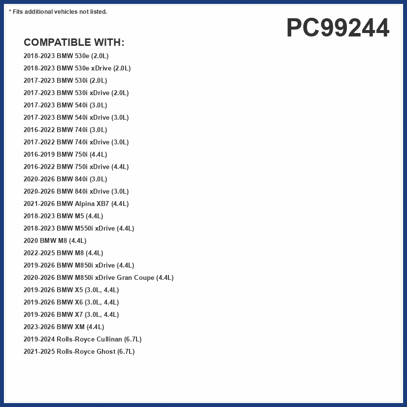 PG PC99244 Activated Charcoal Cabin Air Filter | Fits 2019-2026 BMW X5 3.0L, 4.4L, X7 3.0L, 4.4L, X6 3.0L, 4.4L, M850i xDrive 4.4L