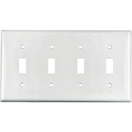 Gang Cooper Wall Plate - Cooper 2154W White Four Gang Toggle Light Switch Wall Plate