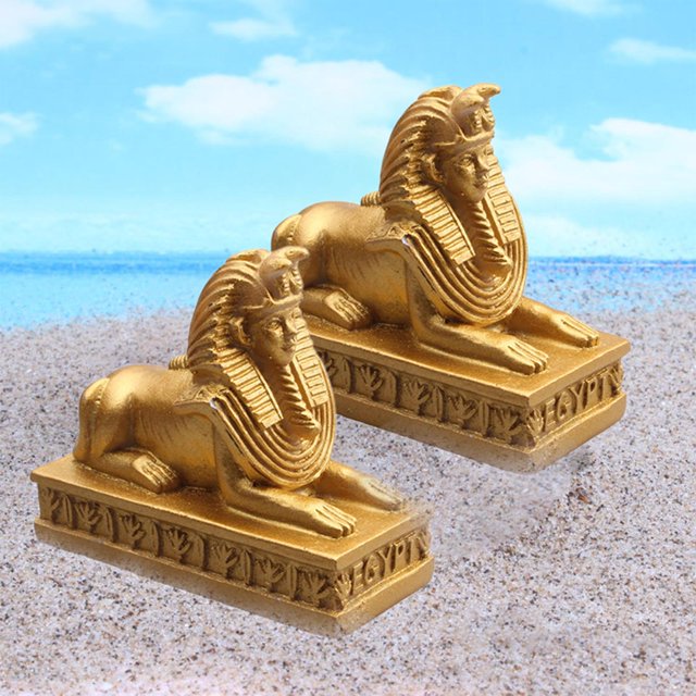 2x estatuas de esfinge escultura s mitología faraón colección de piezas escritorio coleccionable para dormitorio oficina Soledad Estatuilla egipcia
