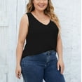 thumbnail image 7 of TDYHUAO Plus Size Tank Tops for Women Ribbed V Neck Sleeveless Shirt Solid Color Oversized Basic Summer Casual Trendy Tanks, 7 of 7