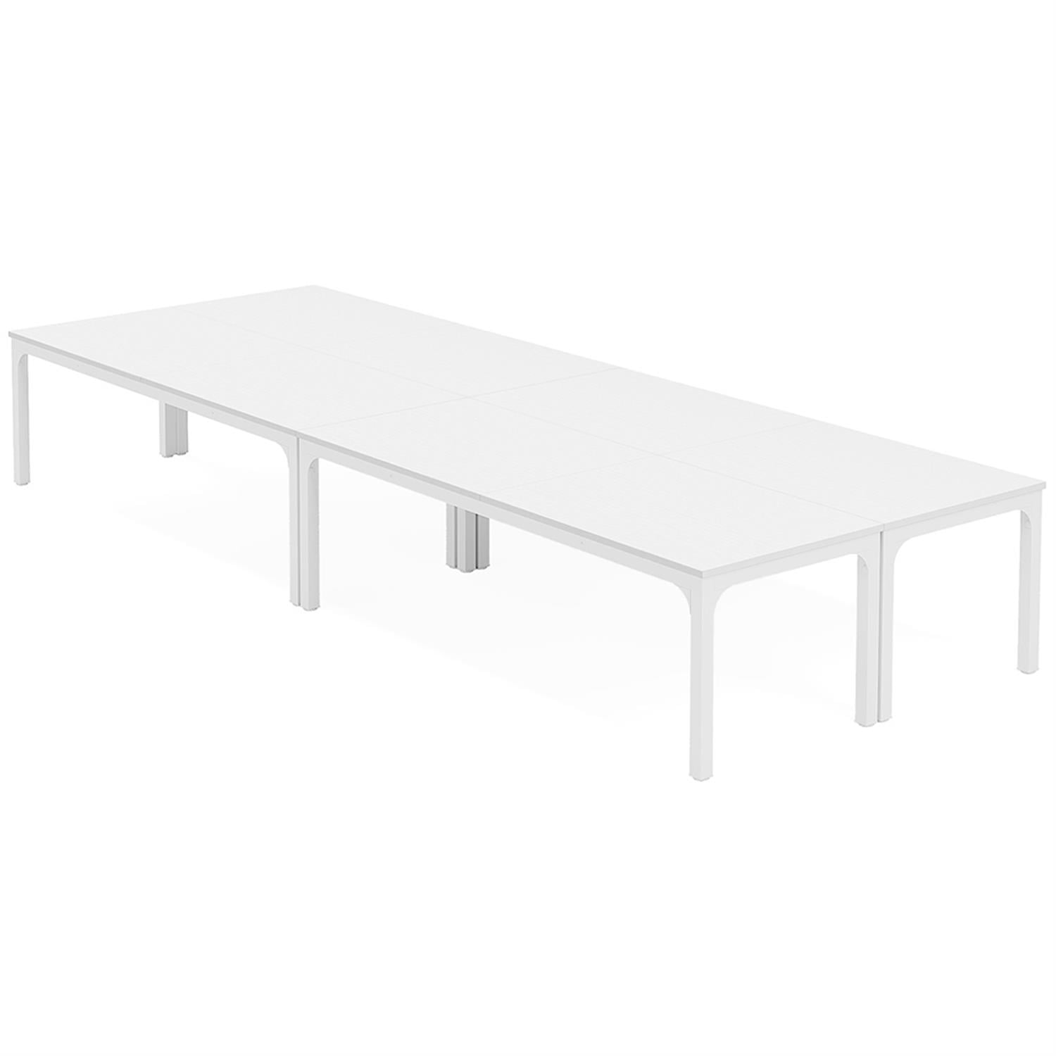 Demi Bonn 78" Farmhouse Dining Table, Wood Rustic Kitchen Table for 8 People, Large Rectangular Dinner Table for Dining Room, Home Office, Living Room Furniture, White