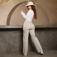 thumbnail image 3 of Pantalón Rectos Mujer Tiro Alto Beige Mezclilla Dama, 3 of 5