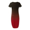 thumbnail image 6 of Dyegold Sundresses for Women Casual Beach - Tshirt Dress for Women Crewneck Short Sleeve Gradient Maxi Long Sundresses ​Summer Beach Swing ​Birthday ​Dresses, 6 of 7