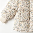 thumbnail image 5 of LIBRCLO Floral Puffer Jackets for Girls Button Stand Collar Warm Outerwear Kids Winter Coats Size 9-10 Years, 5 of 7