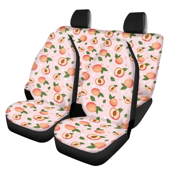 Uourmeti Peach Heart Green Car Seat Covers Full Set Breathable Car Seat Cushion Interior Easy to Install Car Seat Cover Sets Fit for Trucks most Cars