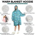 thumbnail image 5 of Wearable Oversized Blanket,Blue Cartoon Unicorn Ice Cream Donut Star Cloud Wearable Blanket Hoodie for Adults,Cozy Hooded Blankets with Super Pockets,Super Warm Fuzzy Pullover for Women & Men, 5 of 6