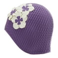 thumbnail image 3 of Sporti Floral Three-Panel Rubber Swim Cap, Comfortable Fit, Logo-Free, 3 of 7