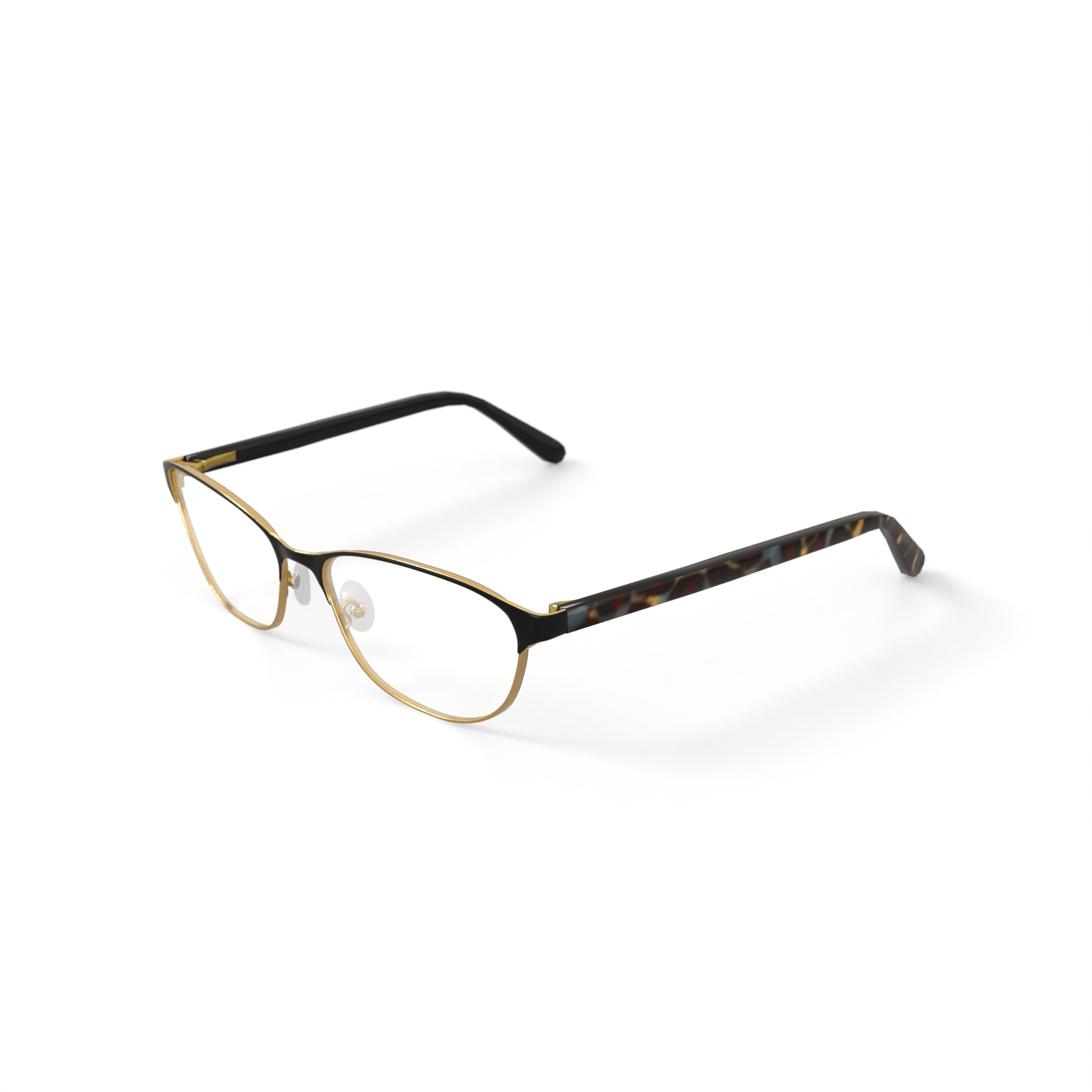 Walmart Men's FM16107 Browline Prescription Eyeglasses with Case, Gold/Black