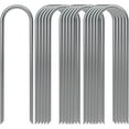 thumbnail image 2 of Landscape Staples, Galvanized Garden Stakes, 11 Gauge Heavy Duty U-Shaped Ground Stakes for Weed Barrier Fabric, Irrigation Tubing, Fence, Outdoor Decorations, 16 Pcs, 6.0x1.5", 2 of 4