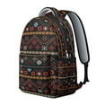 thumbnail image 2 of Earth Tone Ethnic Motif Boho Chic Backpack - Oversized 17" Computer Compartment | Water-Repellent College Bookbag for Women, Spacious Tribal Design School Essential Carrier, 2 of 6