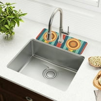 Yayeee Faucet Mat for Kitchen Sink 14.7" Diatomite Long Splash Guard Pad, Colorful Stripes