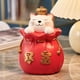 thumbnail image 5 of Hucha con forma de gato de la suerte, estuche de almacenamiento con forma de animal para la decoración del escritorio del hogar. Rojo, 5 of 9