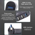 thumbnail image 3 of serony 3-Port USB Hub USB3.0 Splitter Laptops Docking Station Extender Computer PC Mouse Phone Charging Transmission Adapter Office Black Plastic Case, 3 of 7