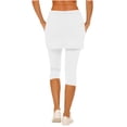 thumbnail image 5 of TAGOLD Womens Summer Capris 2 In 1 Skirt Legging High Waist Side Pocket Yoga Sports Cropped Pants, 5 of 5