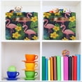 thumbnail image 6 of Yayeee 2 Pack Canvas Storage Basket with Handles for Shelves Fabric Bins Closet Organizer, Flamingo Pattern, 6 of 8