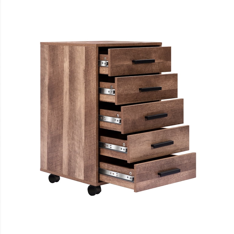 Parker Modern 5 Drawer Dresser Cabinet with Fashionable Handles, Swivel  Casters, Small Wood Dresser for Bedroom with Industrial Design, Dressers &  Chests of Drawers by Naomi Home, Walnut Dresser - Walmart.com
