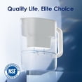 thumbnail image 3 of Waterdrop 10-Cup Water Filter Pitcher with 1 Filter, Long-Lasting (200 gallons), 5X Times Lifetime Filtration Jug, Reduces Fluoride, Chlorine and More, BPA Free, White, Model: WD-PT-07W, 3 of 8