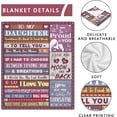 thumbnail image 3 of Daughter Gift from Mom, Daughter Throw Blanket, Daughter Gift from Mom - Birthday Gifts for Daughter in Law from Mother, Soft Blanket 50" X 60", 3 of 6