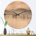 thumbnail image 2 of Designart 'Loch Lomond Jetty and Mountains Landscape' Modern Wood Wall Clock, 2 of 5