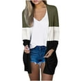 thumbnail image 2 of Turilly Womens Jackets Ladies Clearance, Women's Fashion Solid Patchwork Coat Cardigan Long Sleeve Outerwear Pockets Tops, 2 of 5