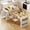 White, variant on 82.7" Extendable Kitchen Island with Extendable Dining Table for 2-6, Double-Sized Storage, Built-in Power Outlet, 2 Drawers & 2 Open Shelves, White