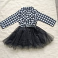 thumbnail image 5 of XIMIN Little Girl Dresses Black and White Plaid Buffalo Tutu Dress Tutu Skirt Long Sleeved Outfit Girls Ballet Party Princess Formal Outfit Baby Clothes, 5 of 8