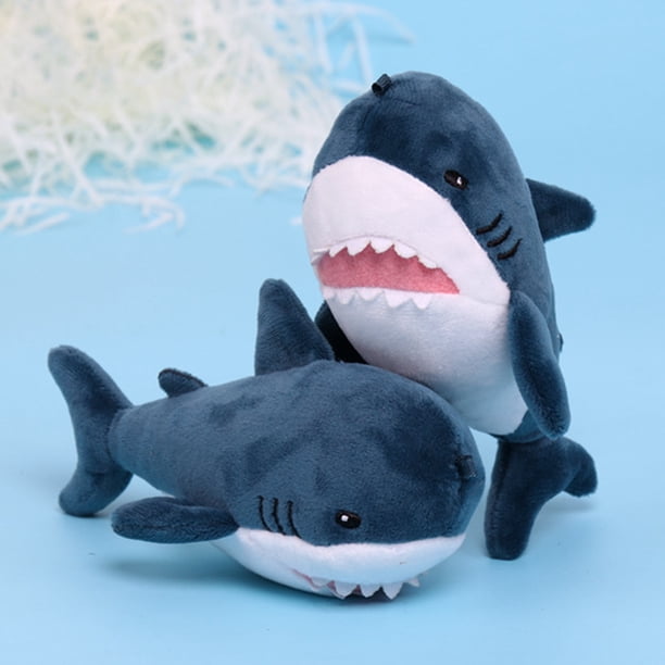 Lindo llavero de peluche de tiburón colgante juguetes de peluche de ballena de dibujos animados suave mochila llavero colgante regalos para niños