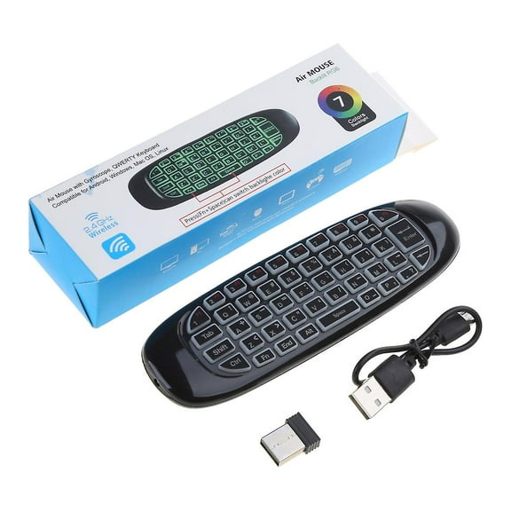 C120 Air Mouse Mini Keyboard Wireless Remote 2.4g Fly Mouse Backlight Rechargeable for Android for Smart Tv Box