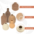 thumbnail image 6 of Ceramic Vase Set of 5, Vases Home Decor Rustic Farmhouse Decorative Vase Pottery Vases for Bouquet Pampas Grass Dried Fresh Flowers, Table Living Room Kitchen Bedroom Bathroom - Brown, 6 of 8