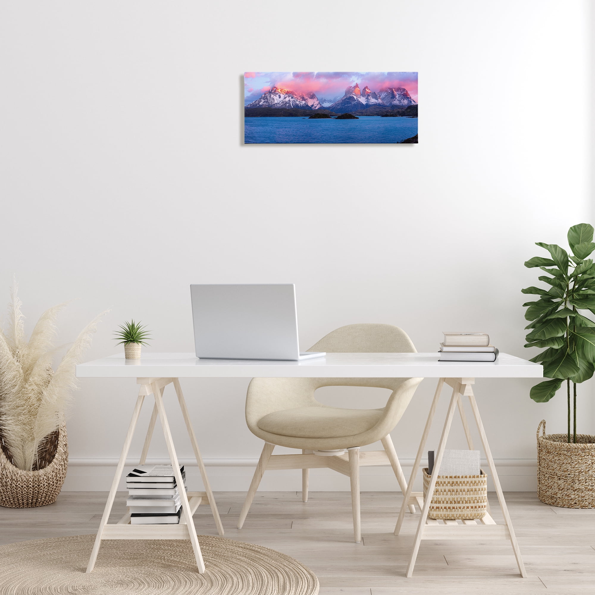 Stupell Industries Sunrise over Peaks Landscape & Nature Photography Wrapped Canvas Art Print Wall Art, 24 x 10