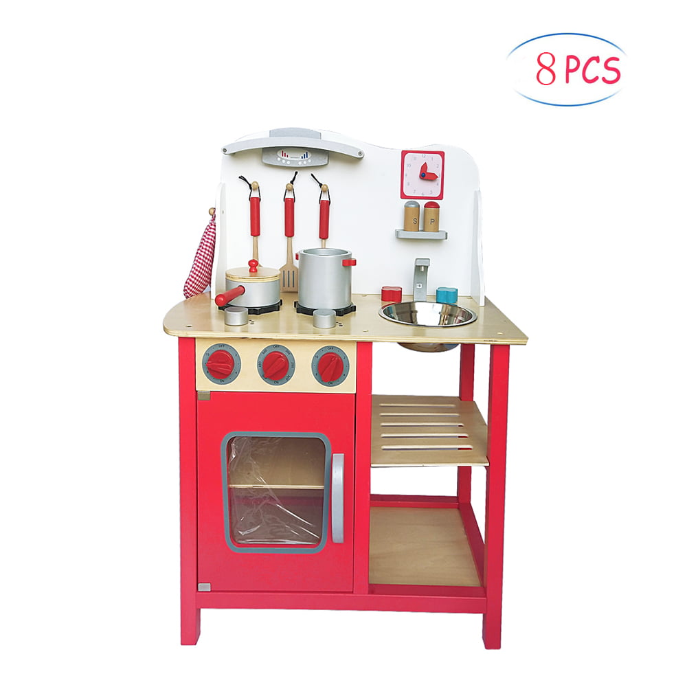 Kitchen Playset For Girls and Boys Pretend Play Toy Cooking Set Toddler Kids 