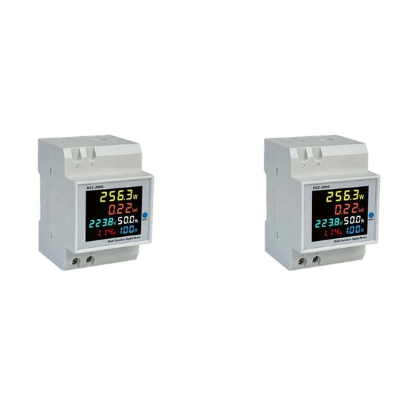 Medidor de energía monofásico digital 2X, monitor de consumo de electricidad, CA 40 V-300 V, 100 A, amperímetro, voltímetro