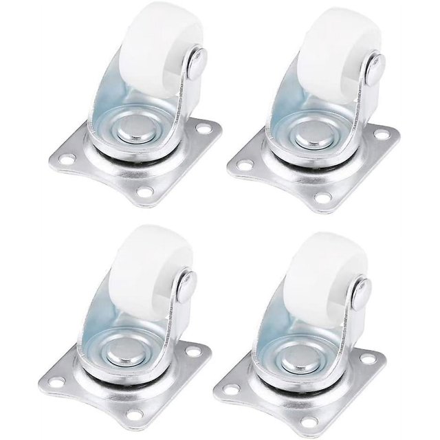 Ruedas para muebles de 4 piezas Ruedas giratorias universales Ruedas de 1" Ruedas blancas para mesas Sillas Carros pequeños Maletas de transporte