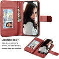 thumbnail image 3 of NJJEX Wallet Case for iPhone 13 Case/iPhone 13 Wallet Case 6.1" (2021), [9 Card Slots] PU Leather ID Credit Holder Folio Flip [Detachable] Kickstand Magnetic Phone Cover & Lanyard [Wine Red], 3 of 7