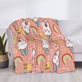 thumbnail image 3 of Yiaed Rabbit So Cute Print Blanket Throw Blanket Soft Cozy Flannel Blanket for Home Bed Sofa Couch Chair-40"x30", 3 of 6