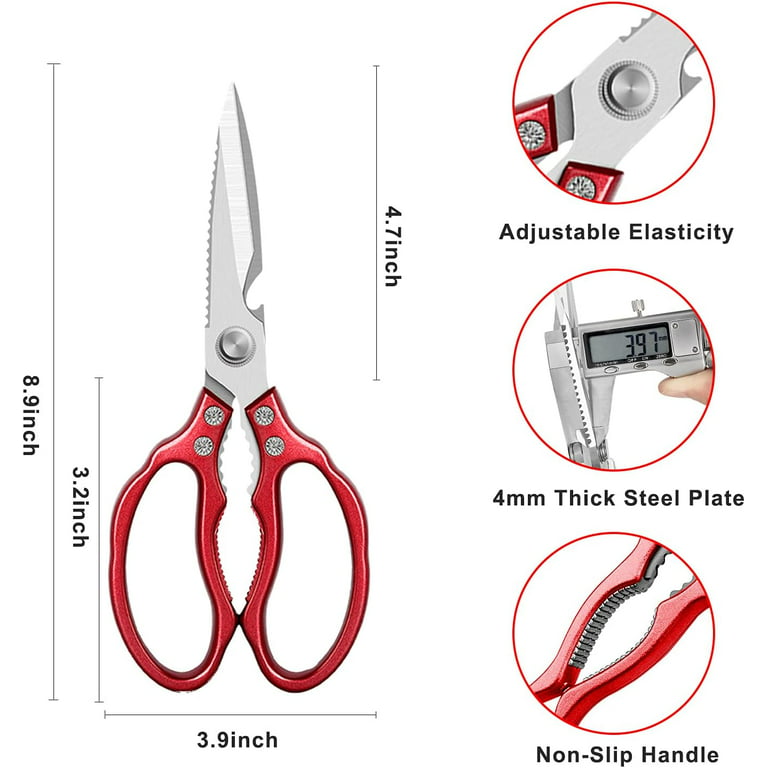 BestMulti-Purpose Kitchen Scissors, Premium Stainless Steel Solid Kitchen  Shears for Can Opener, Walnut Cracker, Heavy Duty Poultry Scissors with