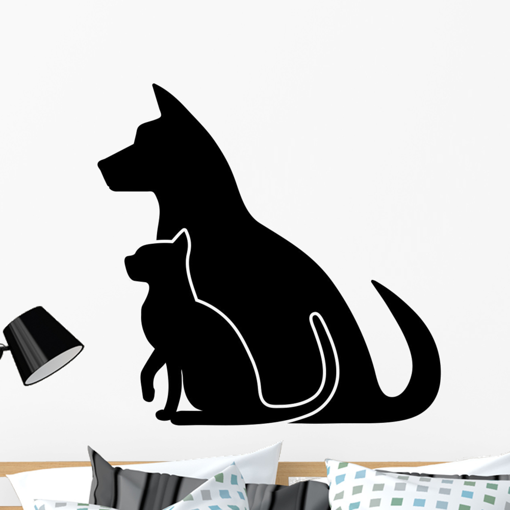 Silhouette Pets Wall Decal Mural by Wallmonkeys Peel and Stick Graphic